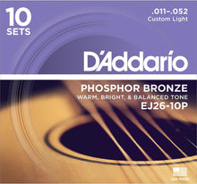 Load image into Gallery viewer, Guitar Strings Acoustic D&#39;Addario EJ26 Phosphor Bronze 11-52
