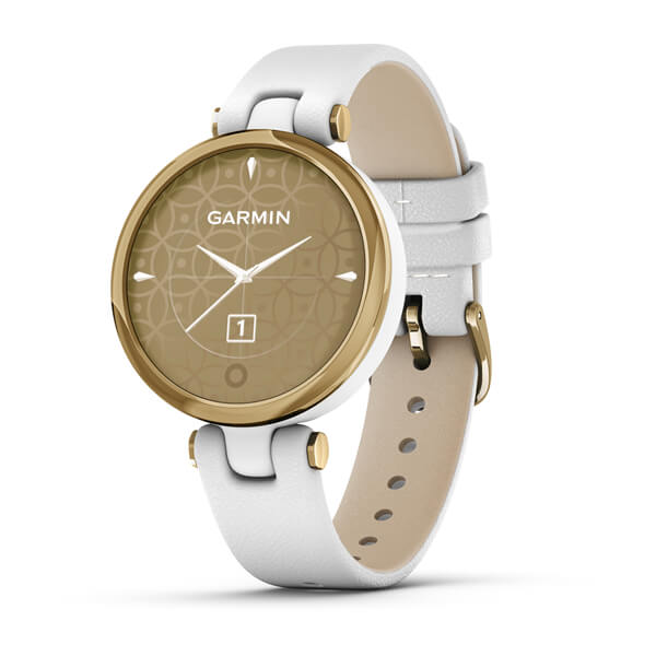 Garmin Smartwatch Lily™ Classic Light Gold Bezel with White Case and Italian Leather Band