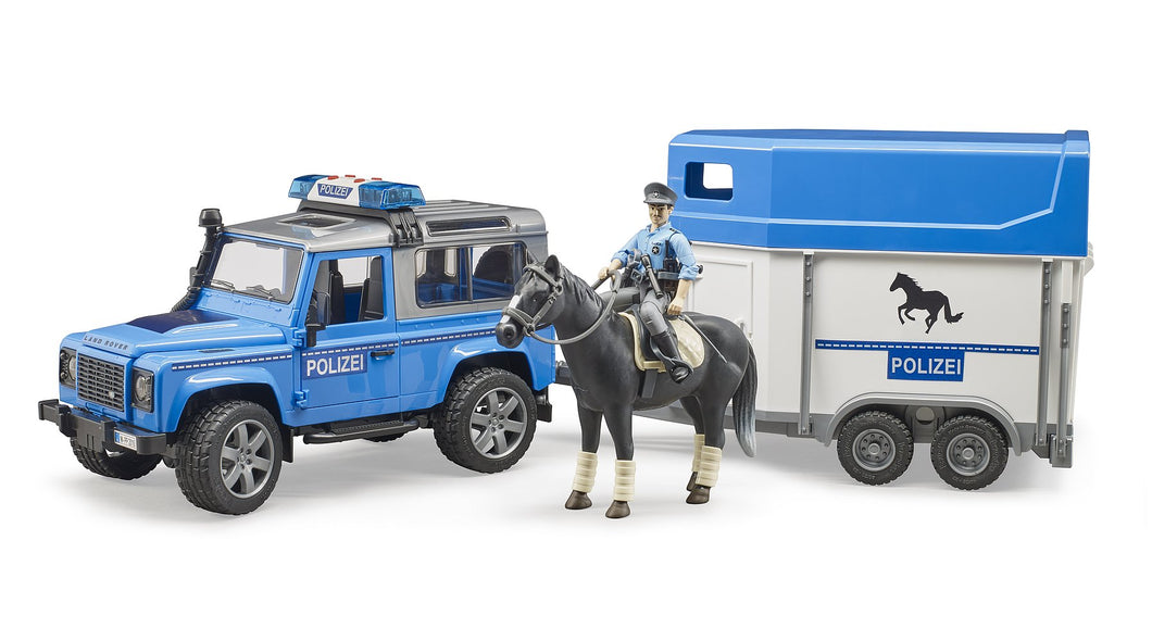 Bruder Land Rover Defender Police vehicle w/horse trailer 1:16 - 24002588