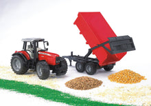 Load image into Gallery viewer, Bruder Massey Ferguson 7480 Tractor w/Tipping Trailer 1:16 - 24002045
