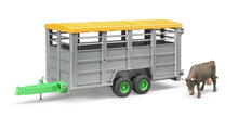 Load image into Gallery viewer, Bruder Livestock Trailer with 1 cow 1:16 - 24002227
