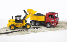 Load image into Gallery viewer, Bruder MAN TGA Construction Truck w/Articulated Road Loader 1:16 - 24002752
